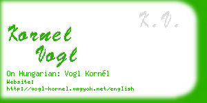 kornel vogl business card