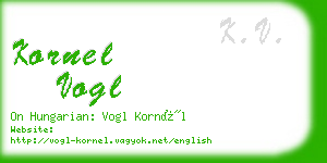 kornel vogl business card